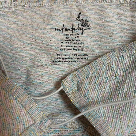#133 Free People Intimately Sparkle Cropped Tank Bralette Stretch - Picture 4 of 5